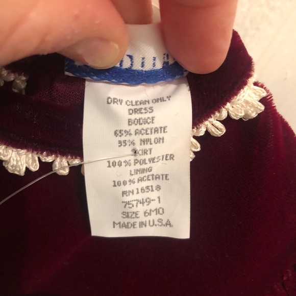 6 Months Red and Cream Dress w/ Undershorts - Picture 5 of 7